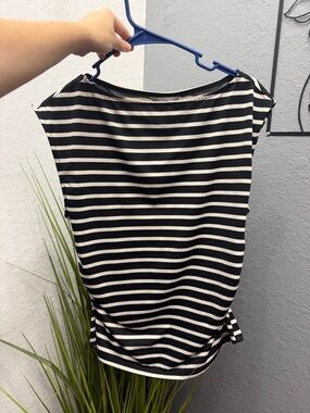 H&M Gray and White Striped Sleeveless Top